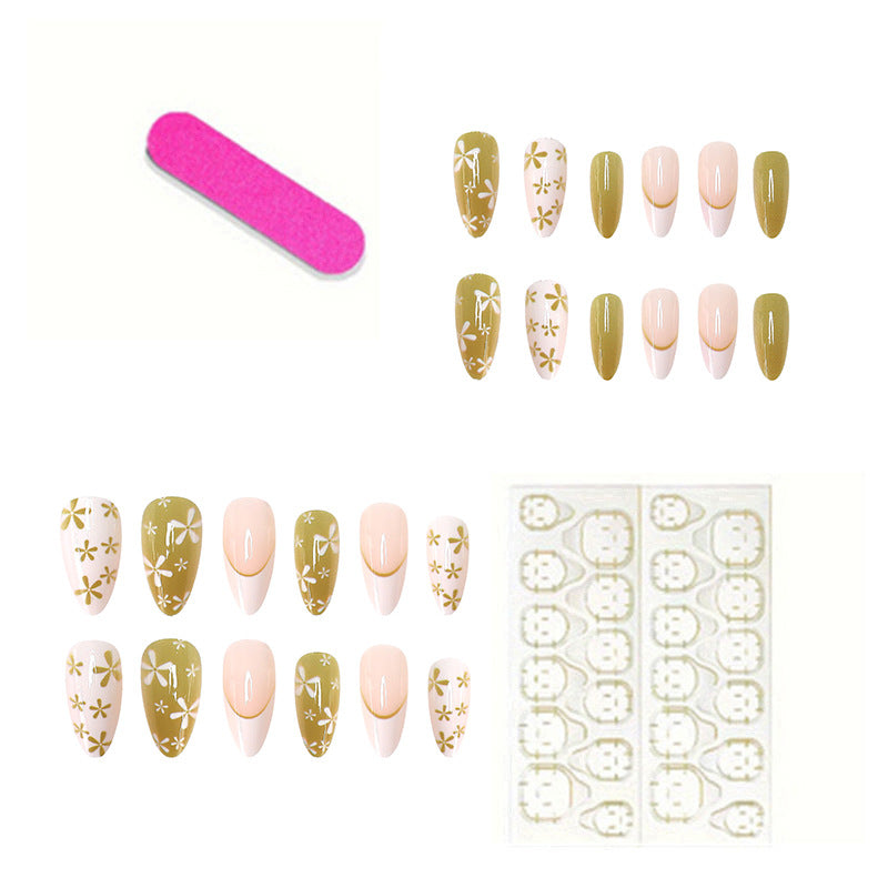 Elegant Floral Nail Art Press-On Set