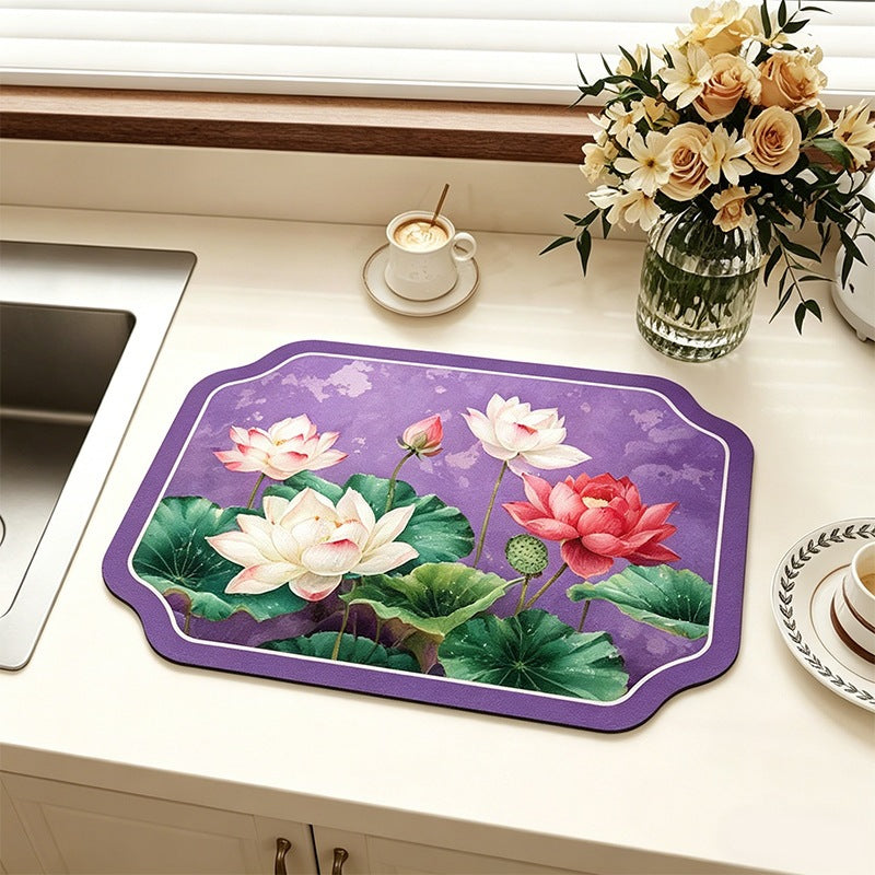 Floral Design Comfort Kitchen Mat for Home