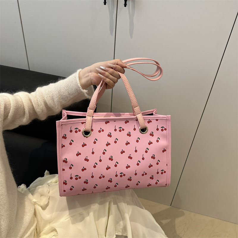 Playful Cherry Print Tote Bag Kalsten