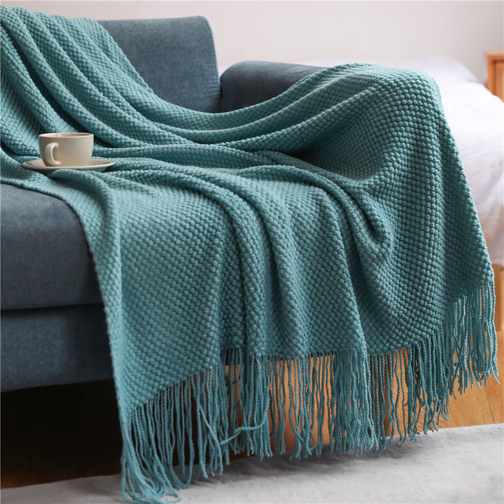 Cozy Knitted Throw Blanket