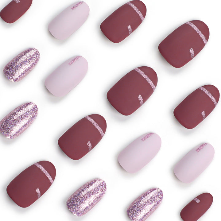 Elegant Nail Art with Glitter and Matte Effects Kalsten