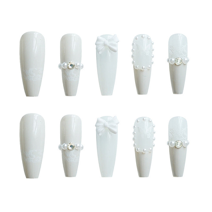 Elegant Decorative Press-On Nail Art Set with Butterfly Accents