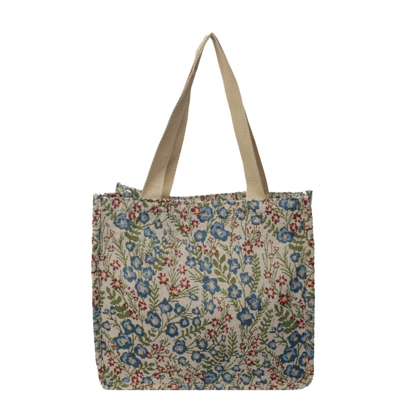 Floral Embroidered Canvas Tote Bag  1790617150
