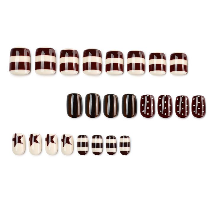 Artful Nail Art with Striped and Polka Dot Pattern Kalsten