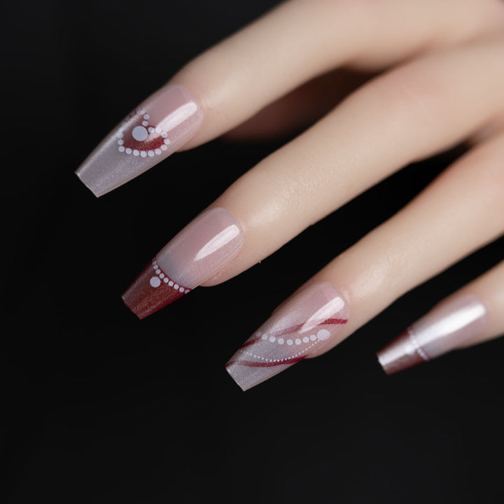 Artistic Press-On Nail Set with Custom Designs