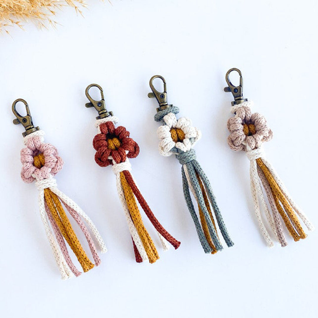 Handcrafted Macrame Flower Keychain Kalsten
