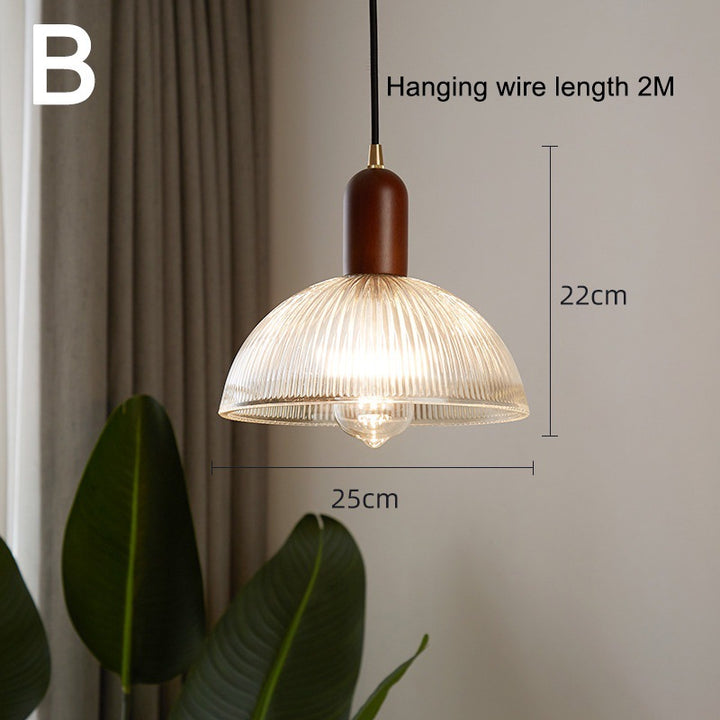 Modern Ribbed Glass Pendant Light