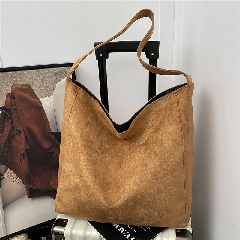 Suede Slouchy Tote Bag