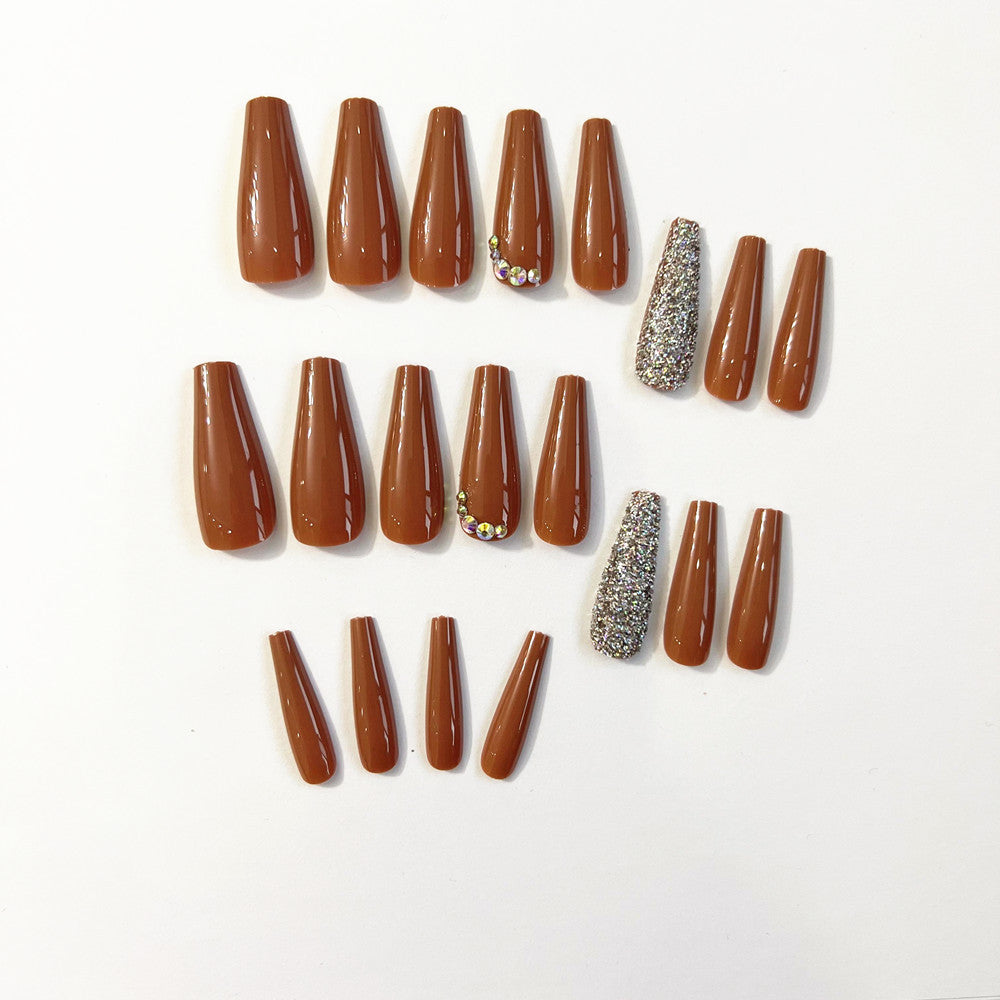 Stiletto Press-On Nail Set with Rhinestone Accents