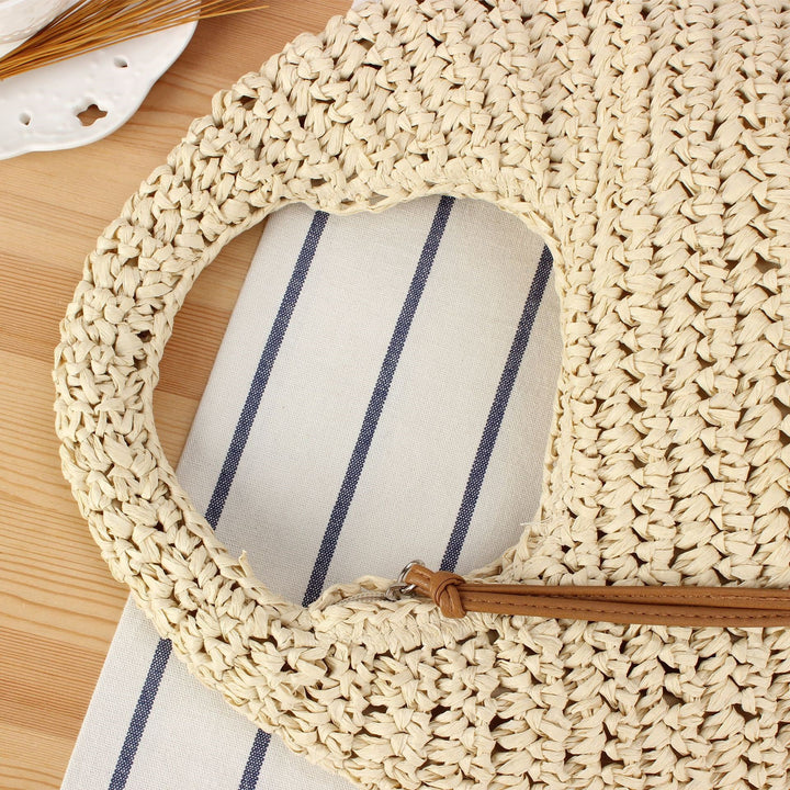 Hand-knotted shoulder bag made of natural material Kalsten