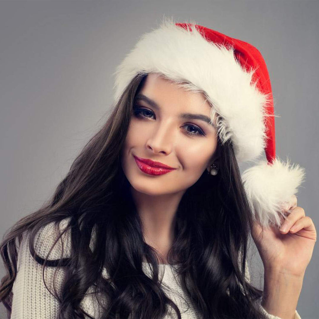 Festive Christmas hat made of plush