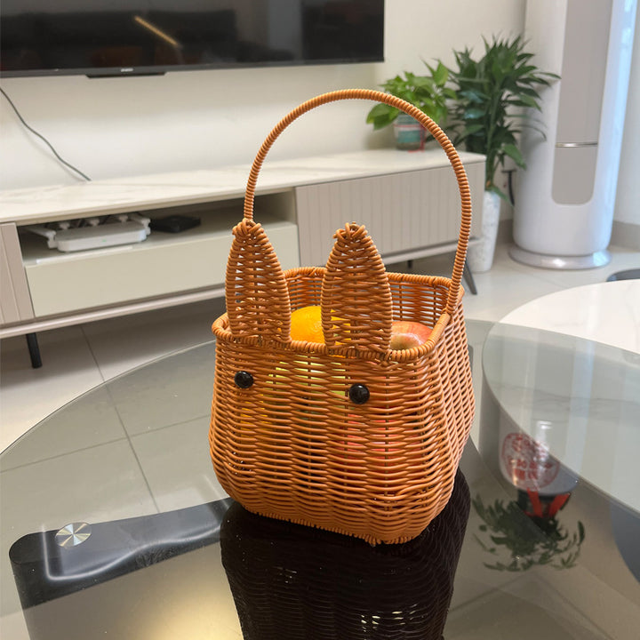 Cute Bunny-Shaped Woven Storage Basket Kalsten