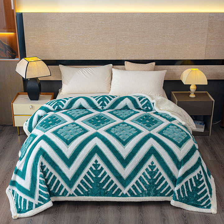 Geometric Patterned Fleece Blanket