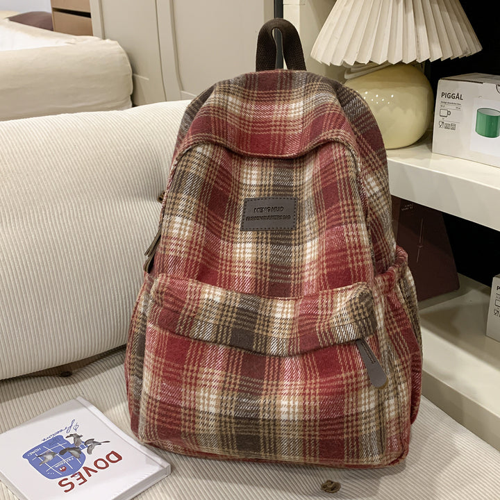 Cozy Plaid Backpack Kalsten