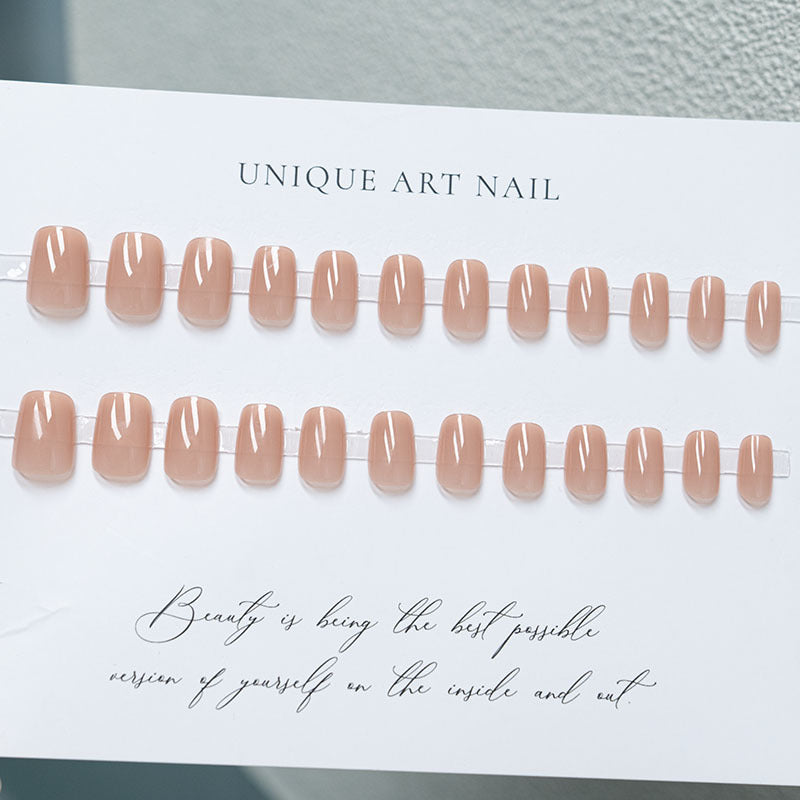 High-Gloss Natural Finish Nail Enhancements