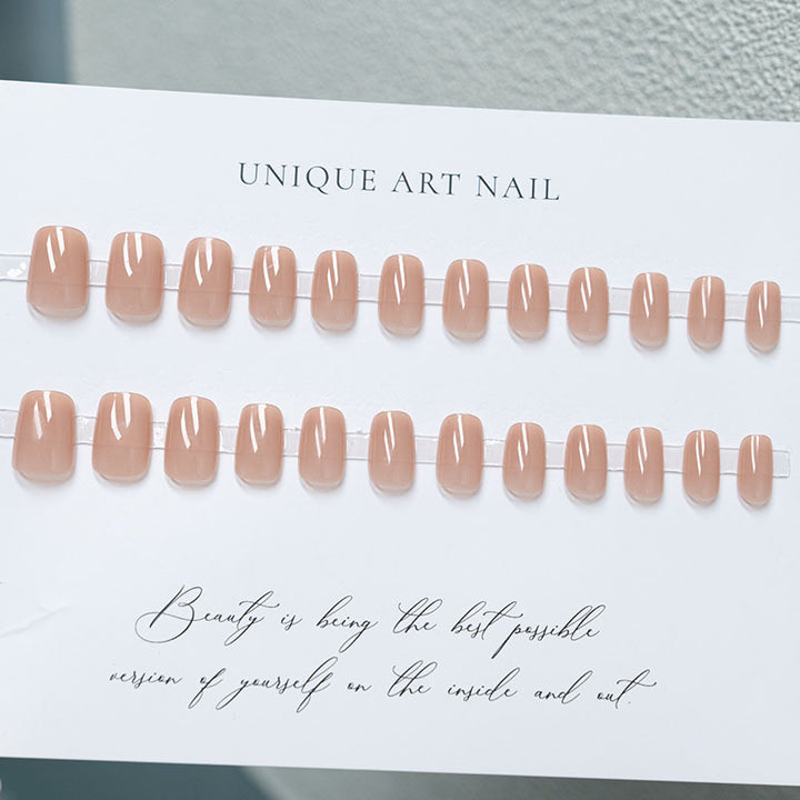 High-Gloss Natural Finish Nail Enhancements
