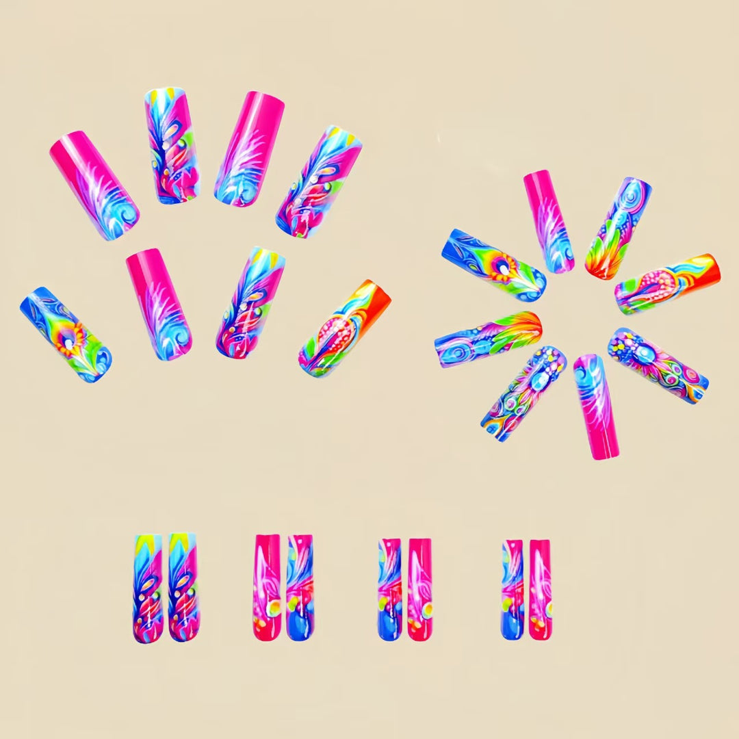 Nail art set with creative patterns and glitter Kalsten