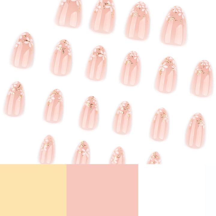 Artful nail art with floral design and glitter accents Kalsten