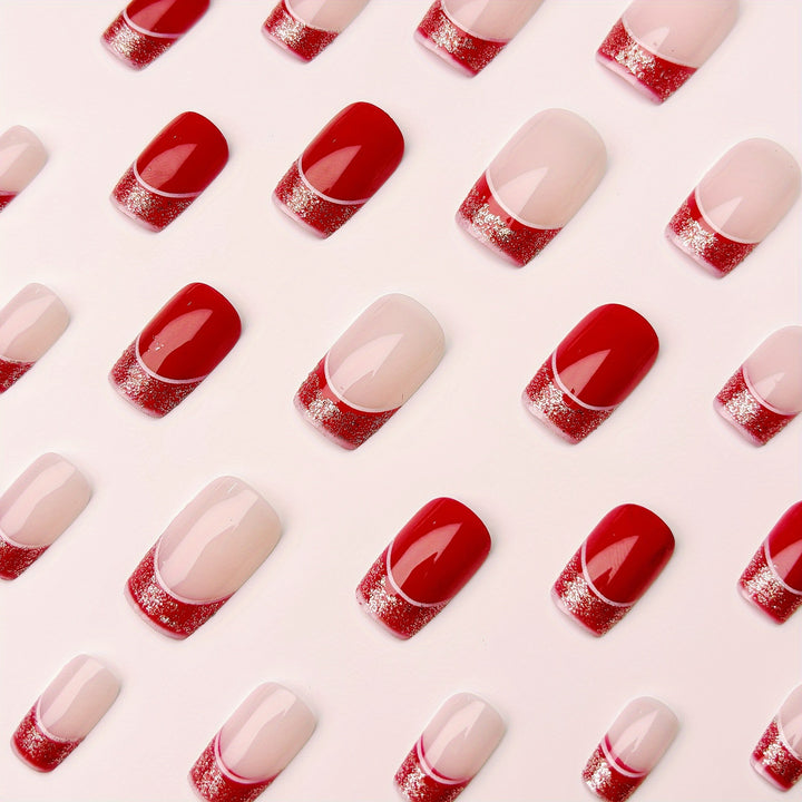 Artificial nails in elegant glitter French design Kalsten