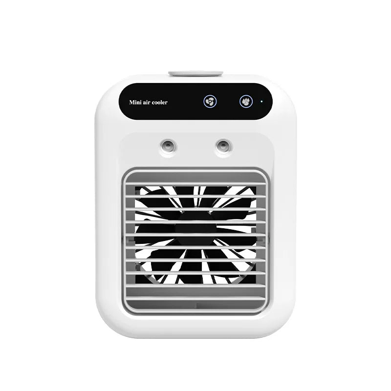 Unisex one size portable personal evaporative air conditioner USB rechargeable dual power with adjustable louvers Kalsten