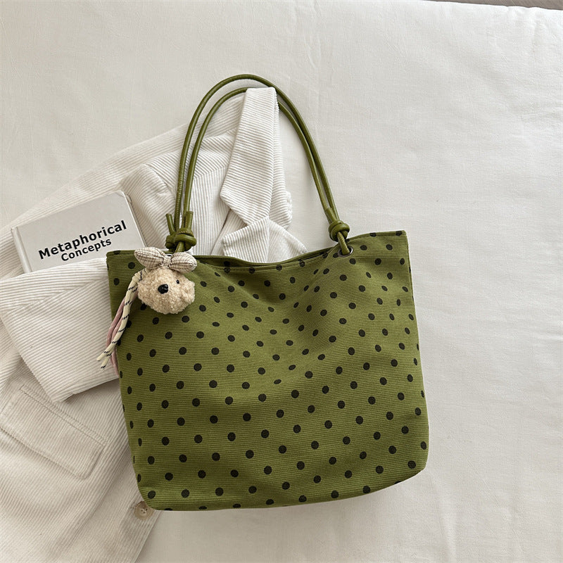 Playful Polka Dot Fabric Tote Bag