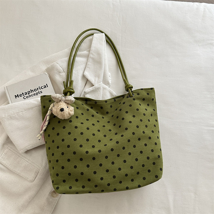 Playful Polka Dot Fabric Tote Bag