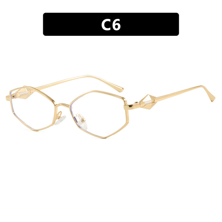 Women's geometric sunglasses with protective UV filter and high-end metal frame Kalsten