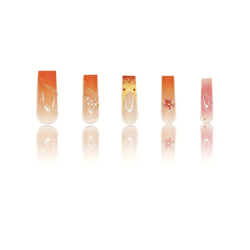 Artistic Floral Press-On Nail Extensions Kalsten 1787913766