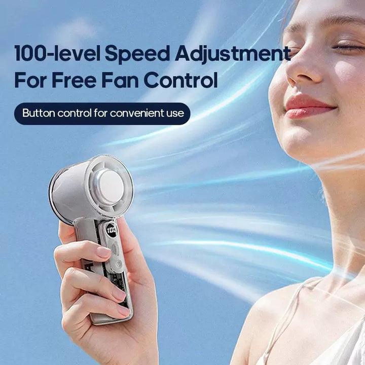 Unisex One Size Handheld Rechargeable Mini Cooling Fan with Adjustable High-Speed Airflow and LED Digital Display Kalsten