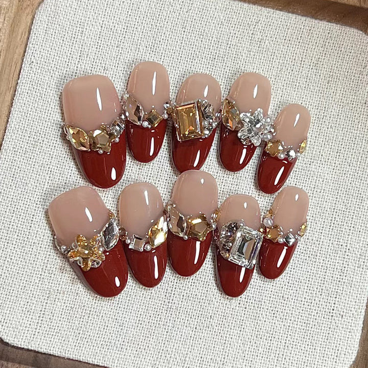 Glossy Decorative Press-On Nails Set Kalsten