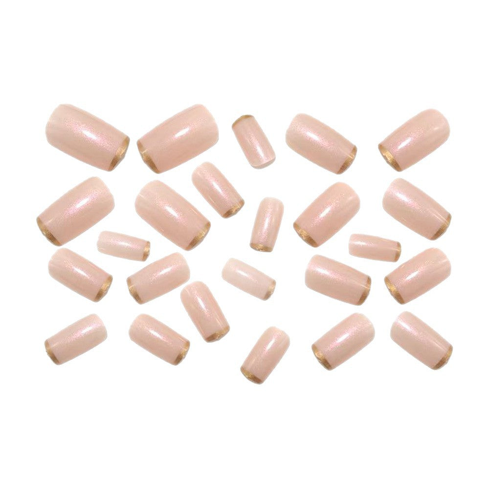 Shiny artificial nails with elegant gold tip Kalsten
