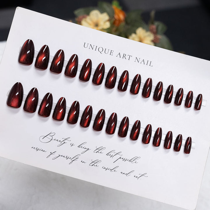 Elegant Glossy Almond-Shape Press-On Nails