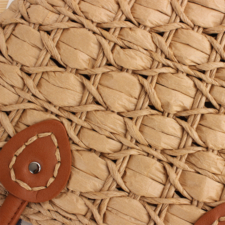Handcrafted wicker bag with elegant leather accents Kalsten