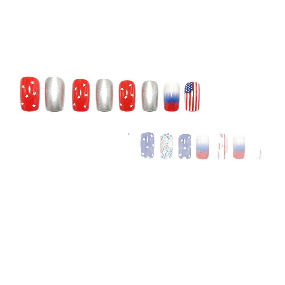 Creative Nail Design Set with Star and Stripe Motifs Kalsten