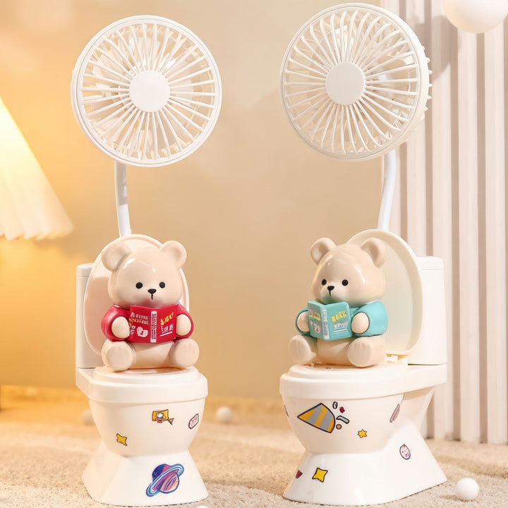 Ladies Cute Hand Fan with Plush Bear Design Kalsten