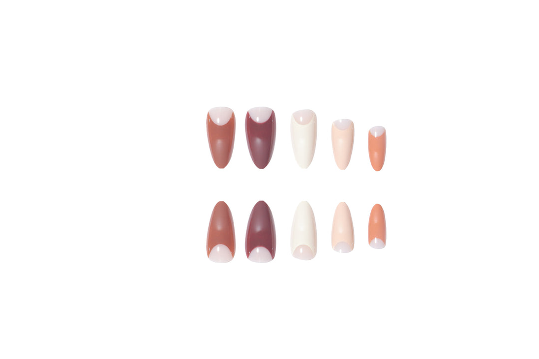 Elegant Stiletto Press-On Nail Set with Unique French Tips Kalsten