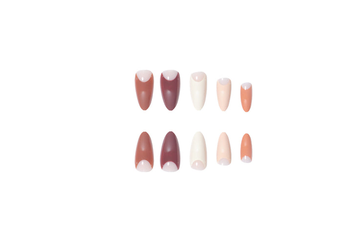 Elegant Stiletto Press-On Nail Set with Unique French Tips Kalsten