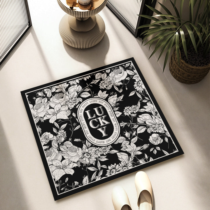 Floral Patterned Decorative Area Mat