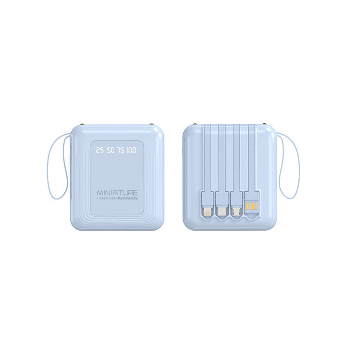 Compact power bank with integrated cable and digital charging display Kalsten