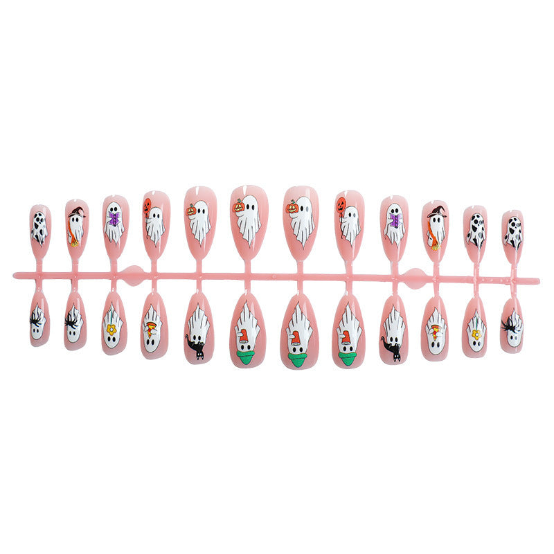 Creative Acrylic Nail Set with Halloween Motifs Kalsten