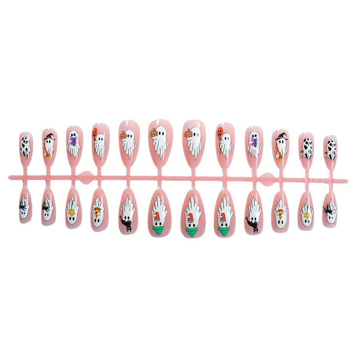 Creative Acrylic Nail Set with Halloween Motifs Kalsten