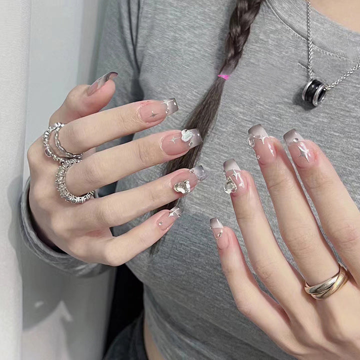 Acrylic nail set with sparkling crystal decorations Kalsten