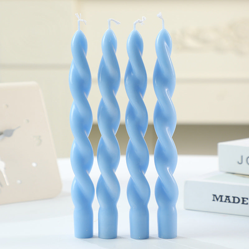 Twisted Spiral Taper Candle Set for Tabletop Decor