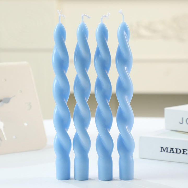 Twisted Spiral Taper Candle Set for Tabletop Decor