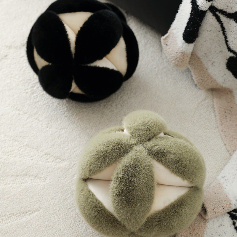 Faux Fur Pillbox Hat with Decorative Floral Decoration