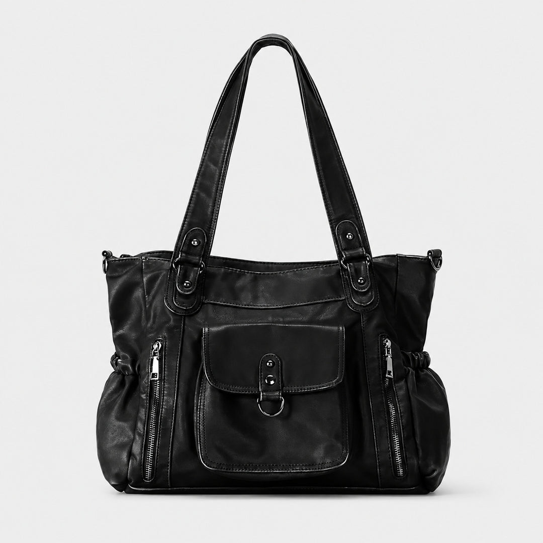 Spacious Multifunctional Leather Handbag