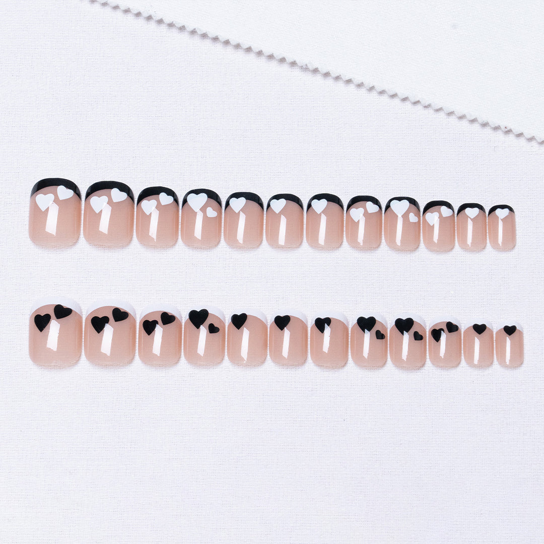 Heart-Accent Press-On Nail Art