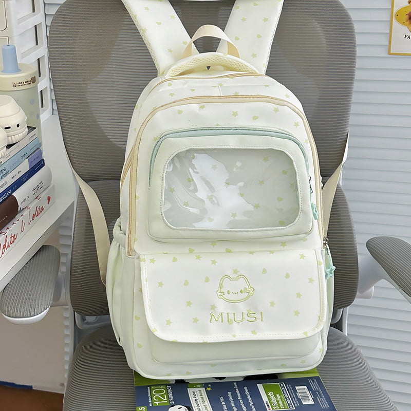 Cute Cartoon-Theme Transparent Window Backpack Kalsten