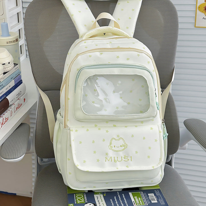 Cute Cartoon-Theme Transparent Window Backpack Kalsten