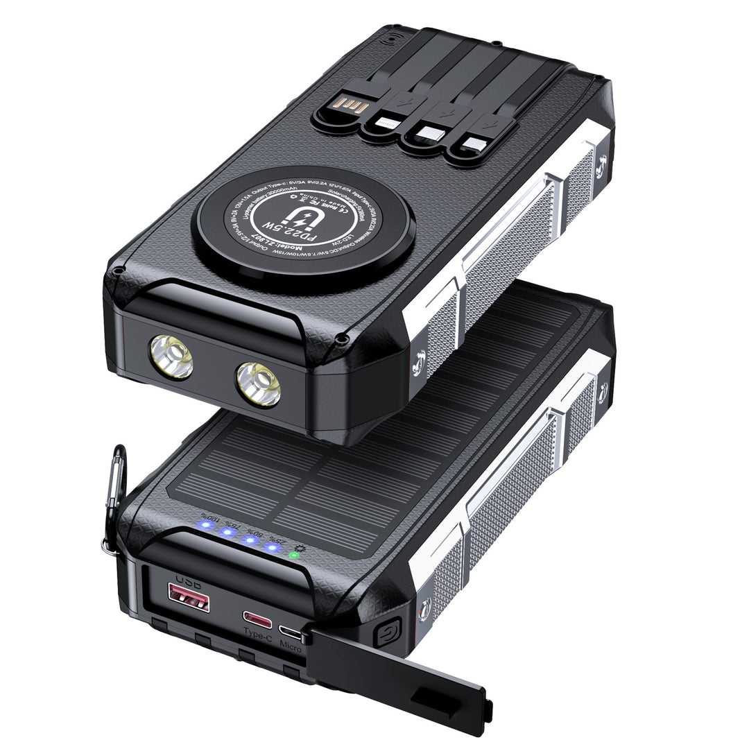 Multifunctional solar power bank with LED light and fast charging function Kalsten